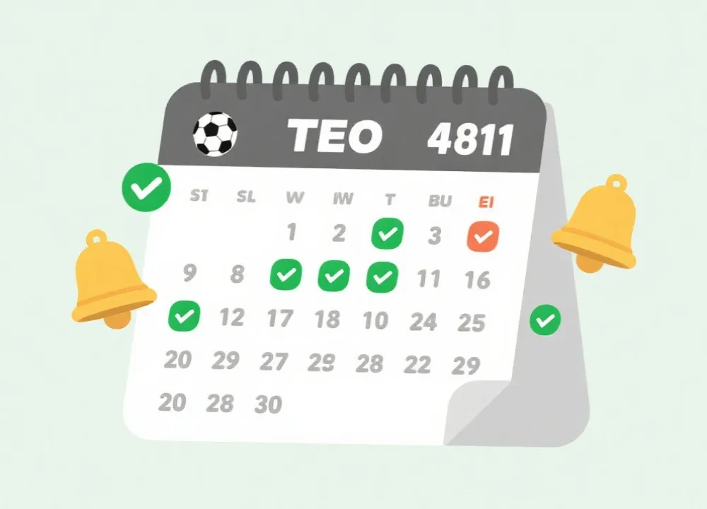 赛程与日历同步的示意图